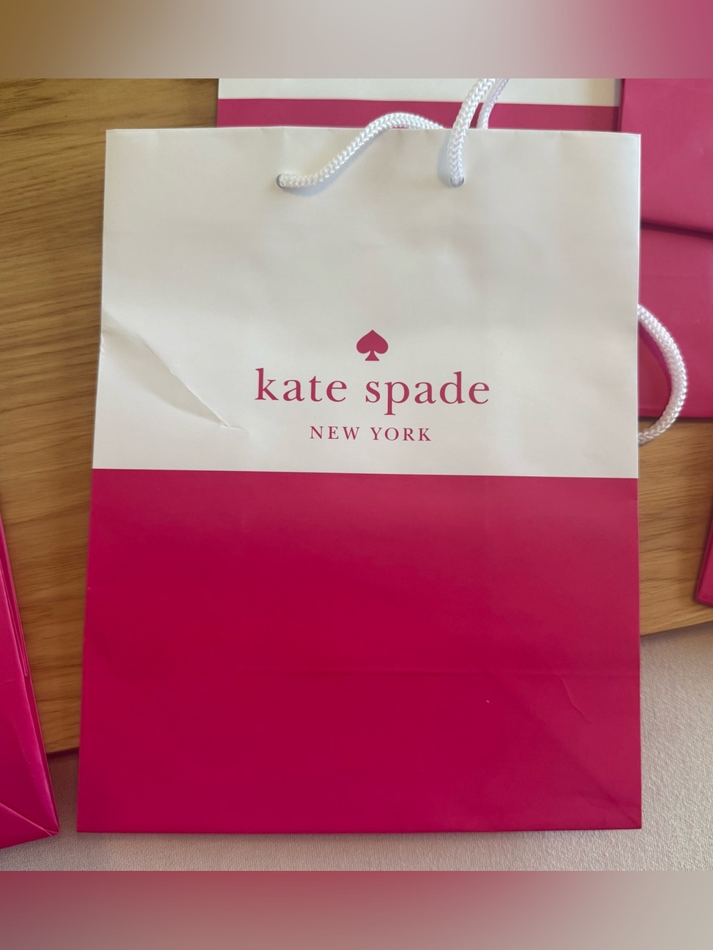 kate spade Pink and White Gift Bag & Box Set bridal shower party decor - Picture 6 of 16